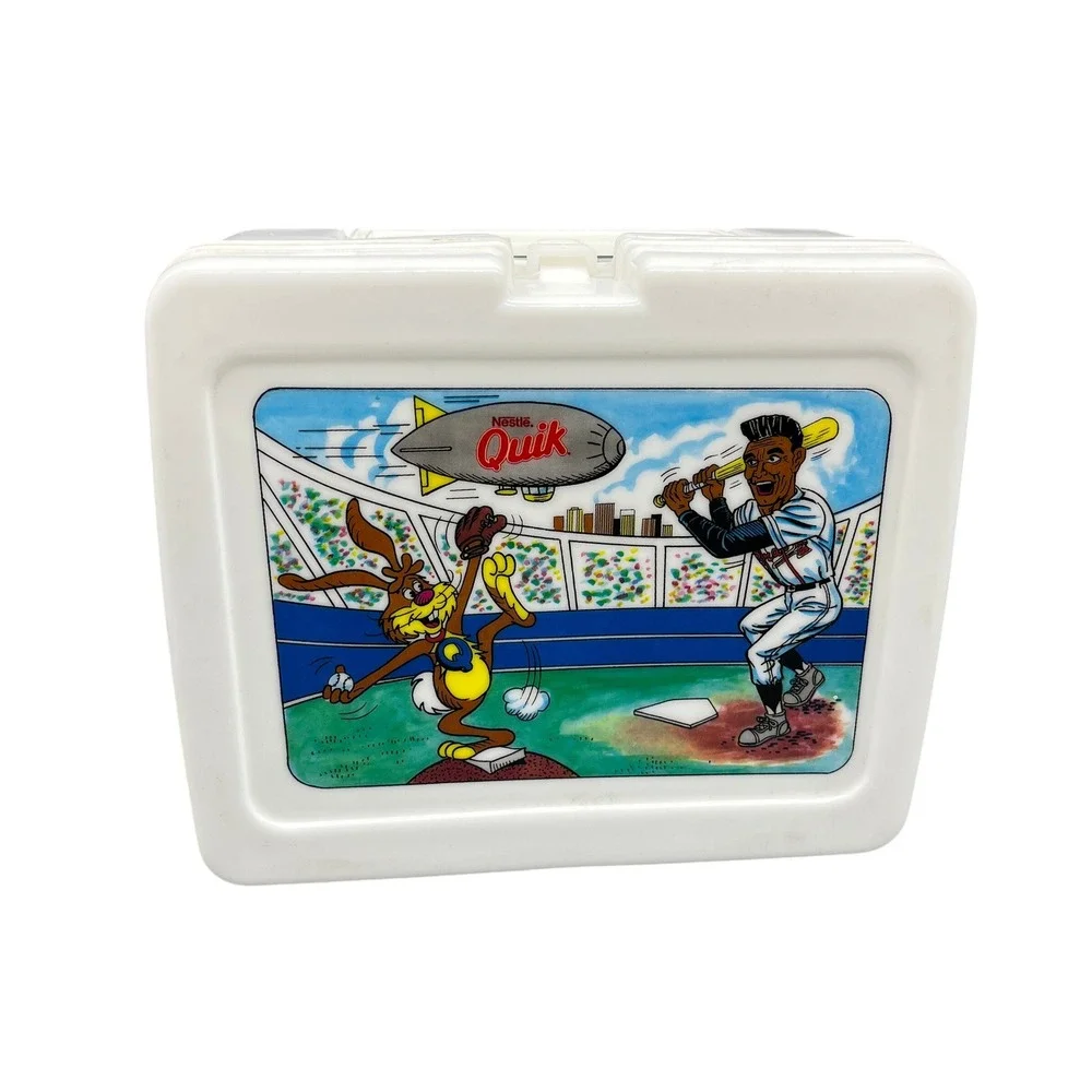 Vintage Nestle Quik Baseball Plastic Lunch Box 1980s‎ Collectible